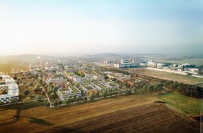 Visualisierung der geplanten Bebauung des Technolgy Campus in Golm aus der Luftperspektive