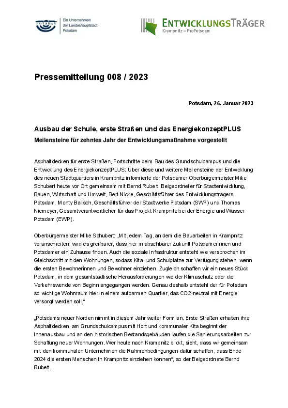 Entwicklungsträger Potsdam GmbH Entwicklungsträger Potsdam GmbH