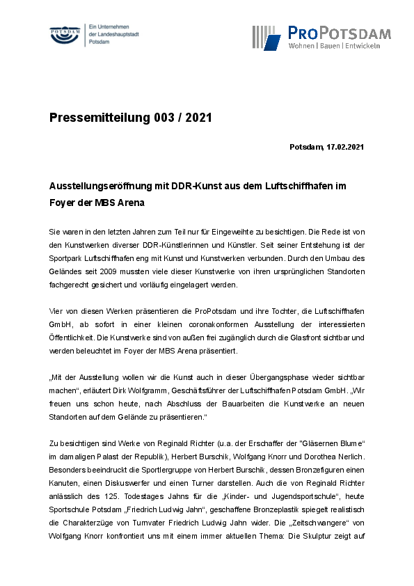 PM 003 Ausstellungseröffnung DDR-Kunst im Luftschiffhafen