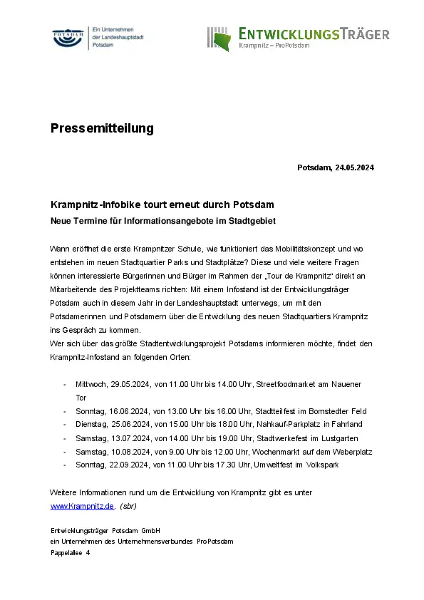 Entwicklungsträger Potsdam Entwicklungsträger Potsdam