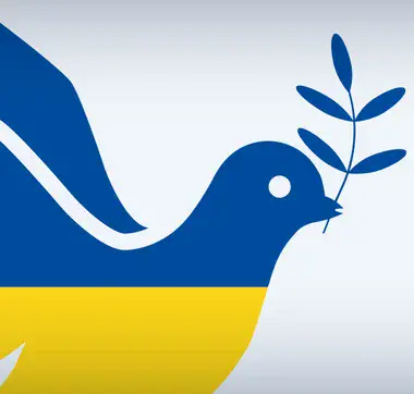 grafische Friedenstaube in den Farben Blau und Gelb und das Logo der ProPotsdam