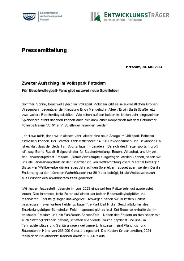 Entwicklungsträger Bornstedter Feld Entwicklungsträger Bornstedter Feld