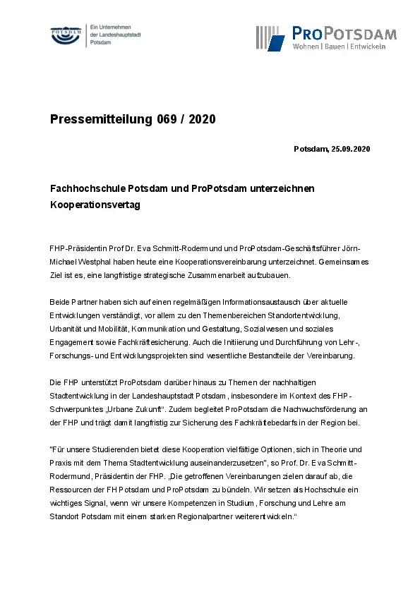 Entwicklungsträger Bornstedter Feld GmbH Entwicklungsträger Bornstedter Feld GmbH