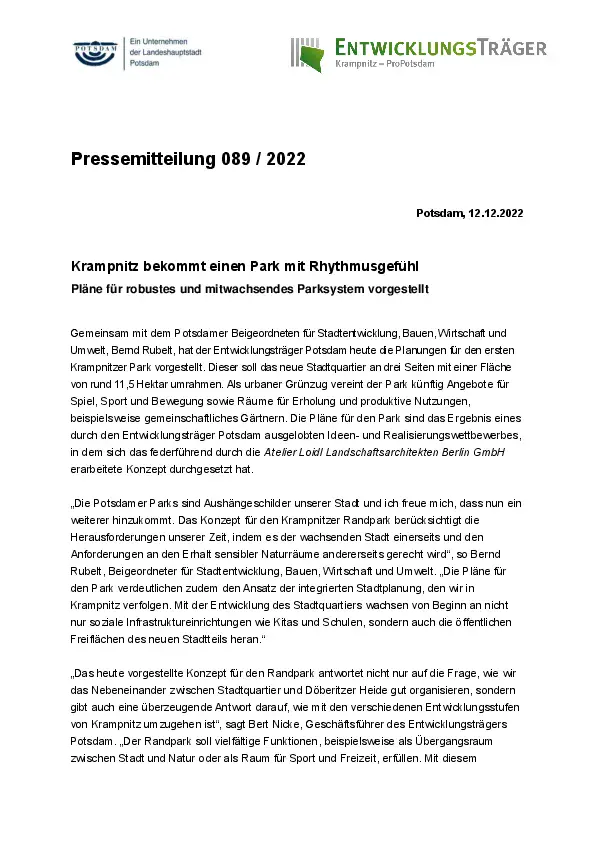 Entwicklungsträger Potsdam Entwicklungsträger Potsdam