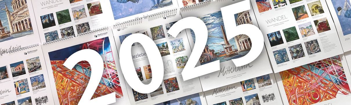 ProPotsdam-Kunstkalender aus den Jahren 2022, 2023 und 2024