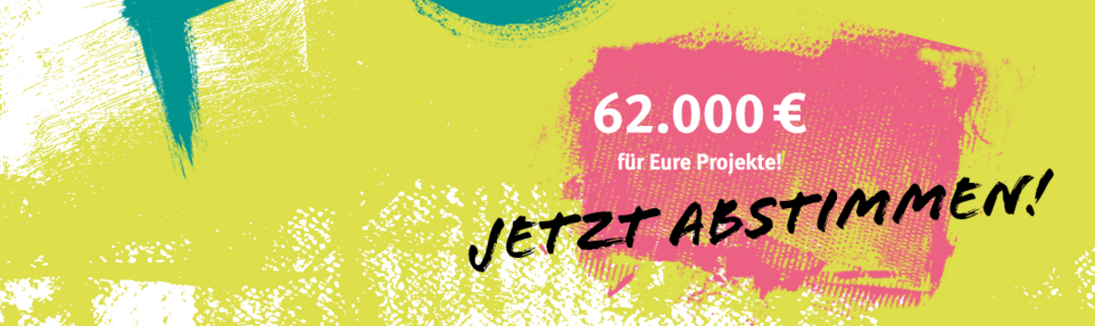 Das Logo des Wettbewerbs mit der Aufforderung, jetzt für die 62.000 Euro Preisgeld abzustimmen.