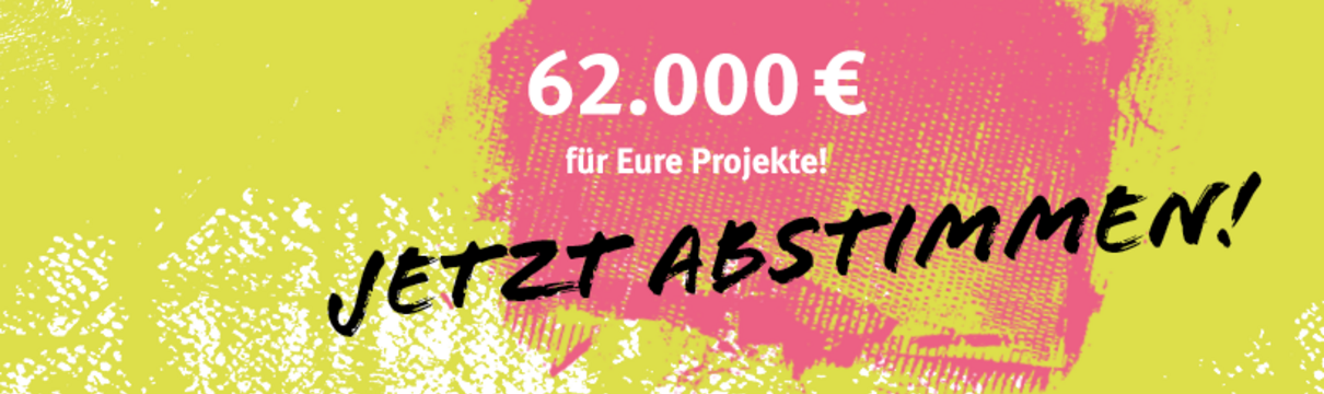 Das Logo des Wettbewerbs mit der Aufforderung, jetzt für die 62.000 Euro Preisgeld abzustimmen.