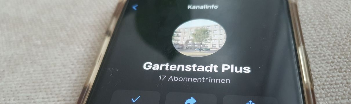 Abbildung des WhatsApp-Kanals Gartenstadt Plus Information