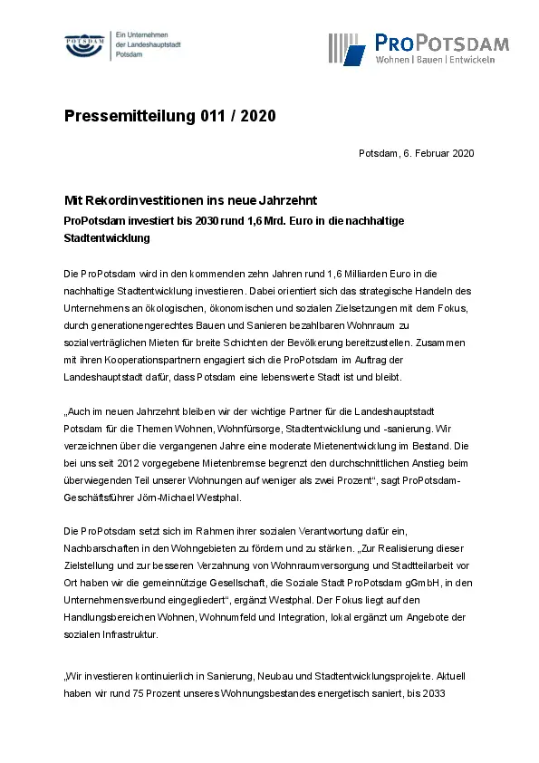 Mit Rekordinvestitionen ins neue Jahrzehnt Mit Rekordinvestitionen ins neue Jahrzehnt