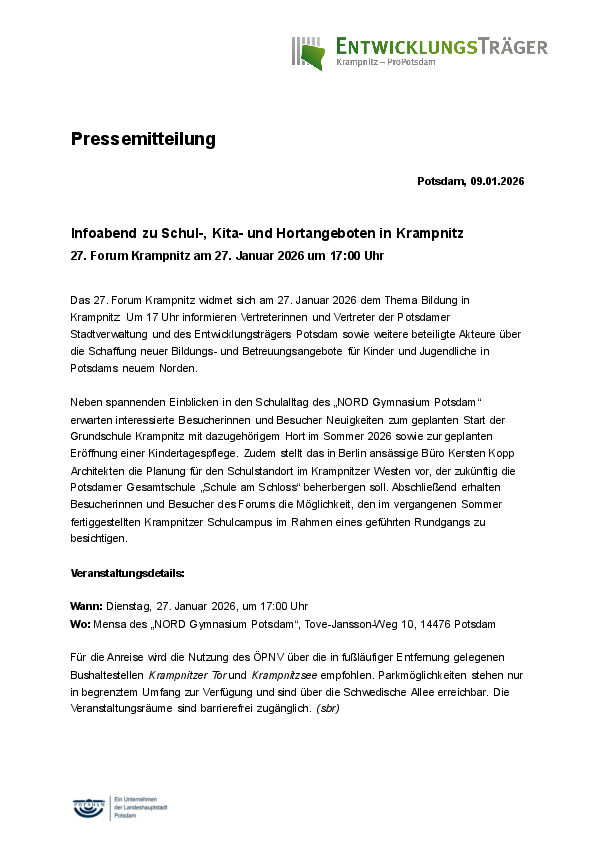 Entwicklungsträger Potsdam