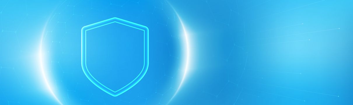 Illustration Schutzschild auf blauem Hintergrund