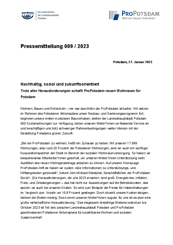 009/23_ProPotsdam Pressemitteilung