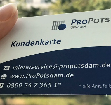 Gezeigt wird die Kundenkarte der ProPotsdam