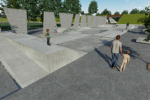 Zu sehen ist, wie die neue Skateanlage im Volkspark Potsdam eimmal aussehen soll.