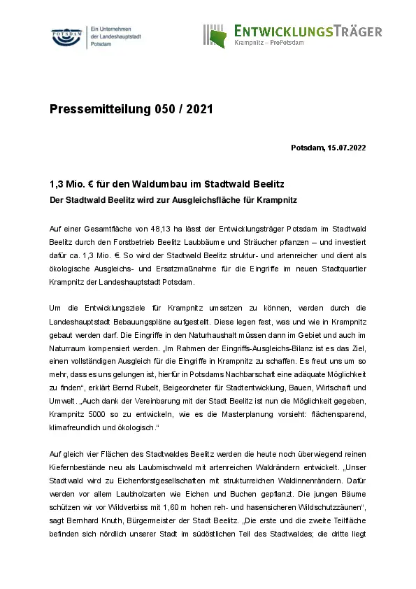Entwicklungsträger Potsdam GmbH Entwicklungsträger Potsdam GmbH