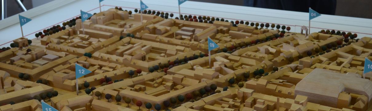 Sanierungsträger Potsdam Holzmodell der 2. Barocken Stadterweiterung, das die Potsdamer Innenstadt zeigt