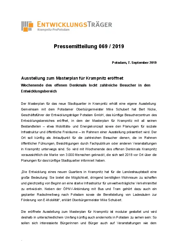 Entwicklungsträger Potsdam Entwicklungsträger Potsdam