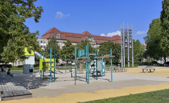 Plantage, erster Bauabschnitt mit Blick auf den Spielplatz