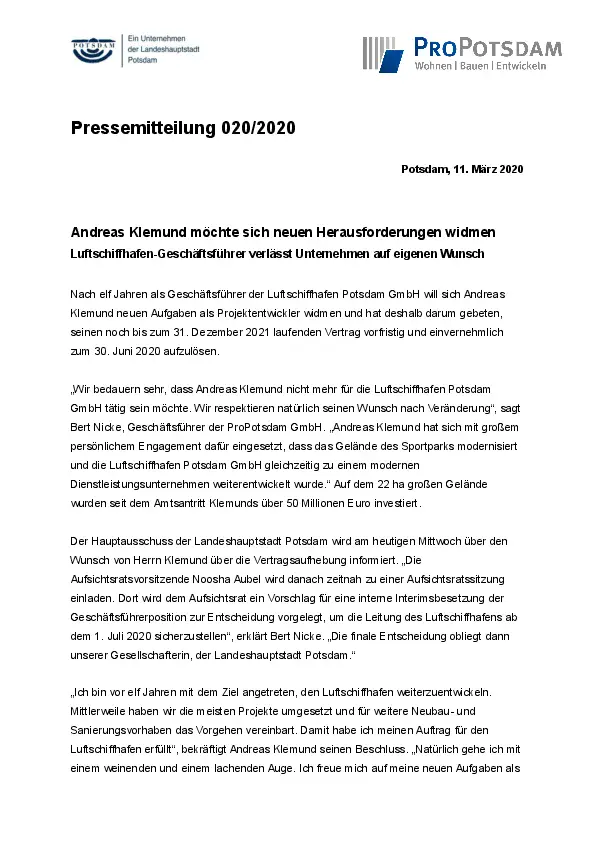 Andreas Klemand möchte sich neuen Herausforderungen widmen Andreas Klemand möchte sich neuen Herausforderungen widmen