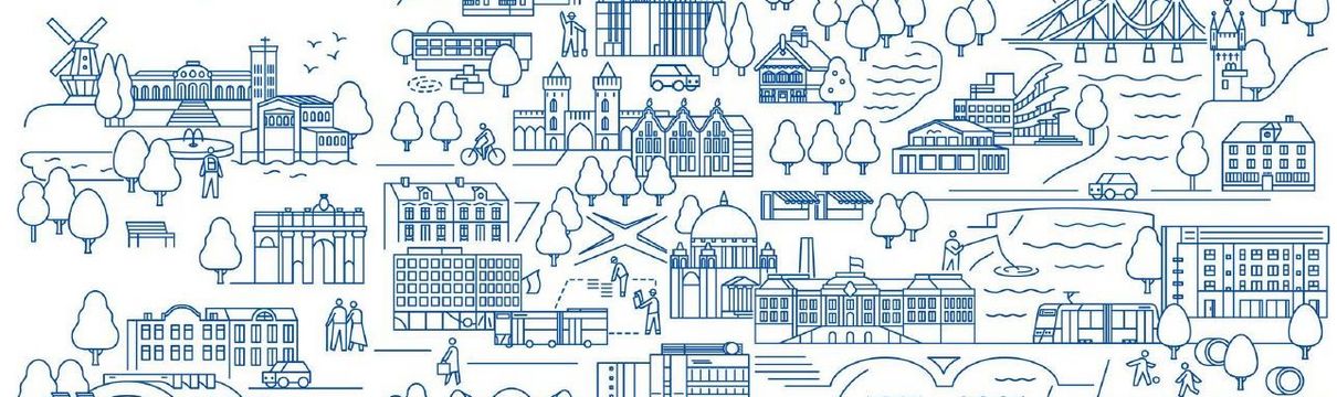 Die Skyline von Potsdam als Grafik