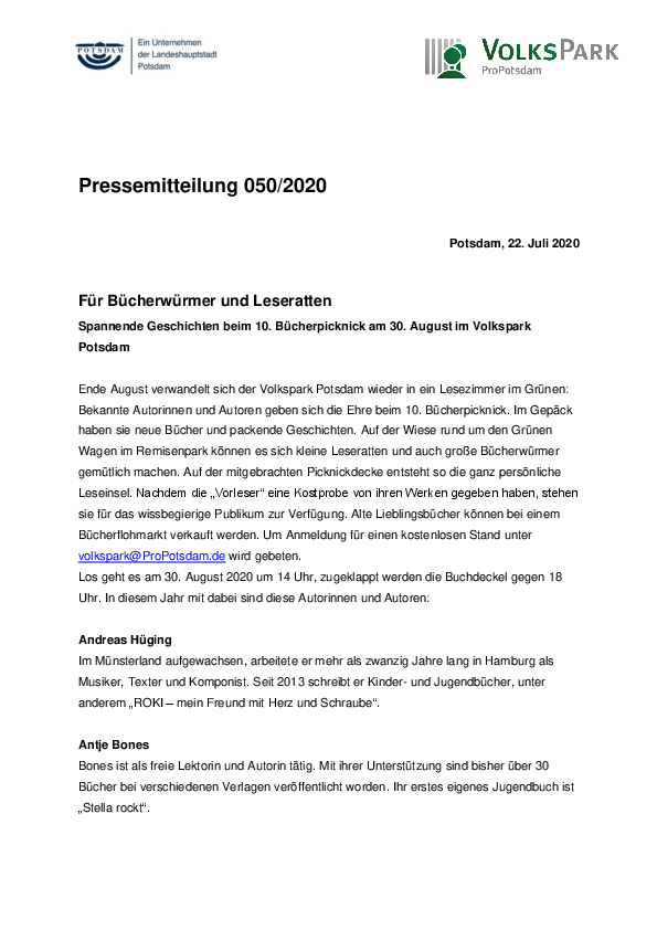 Pressemitteilung_Bücherpicknick im Volkspark 