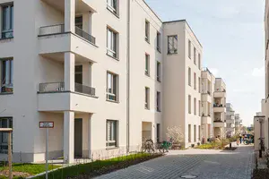 Ansicht geförderter Wohnungsbau in der Georg-Hermann-Allee in Potsdam-Bornstedt