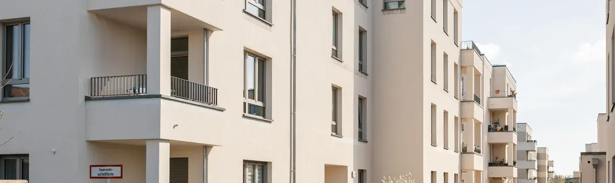 Ansicht geförderter Wohnungsbau in der Georg-Hermann-Allee in Potsdam-Bornstedt