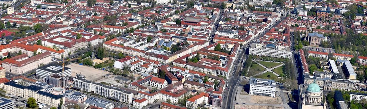 Luftaufnahme Potsdamer Innenstadt Luftaufnahme auf die dicht besiedelte Potsdamer Innenstadt