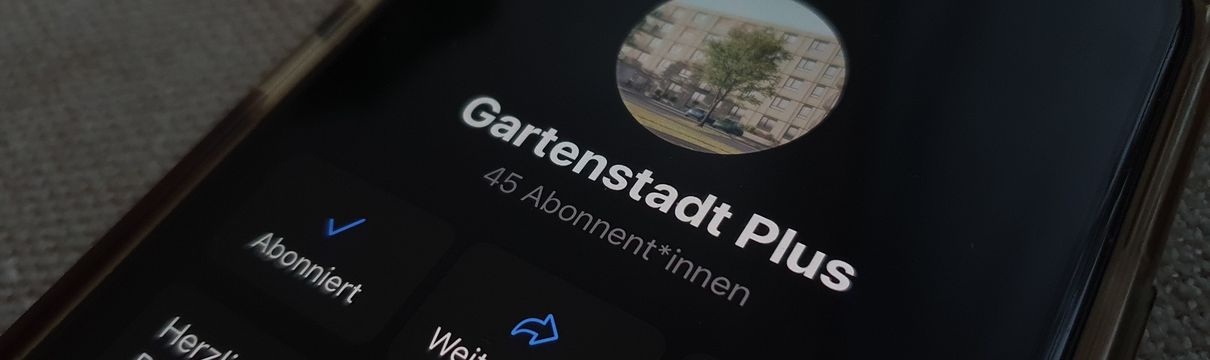 Abbildung des WhatsApp-Kanals Gartenstadt Plus Information
