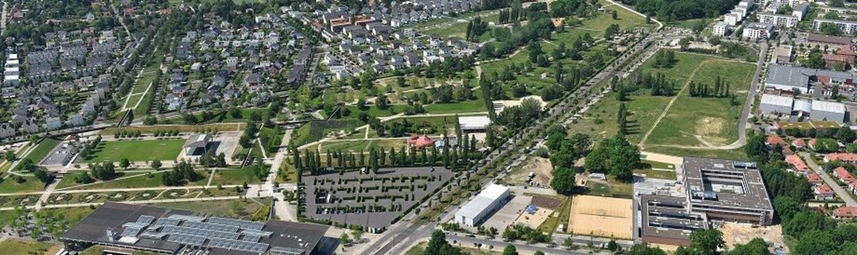 Luftbild des Bornstedter Felds mit dem Volkspark Potsdam
