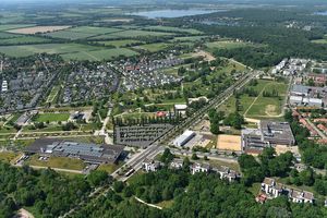 Luftbild des Bornstedter Felds mit dem Volkspark Potsdam