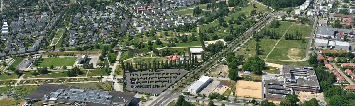 Luftbild des Bornstedter Felds mit dem Volkspark Potsdam