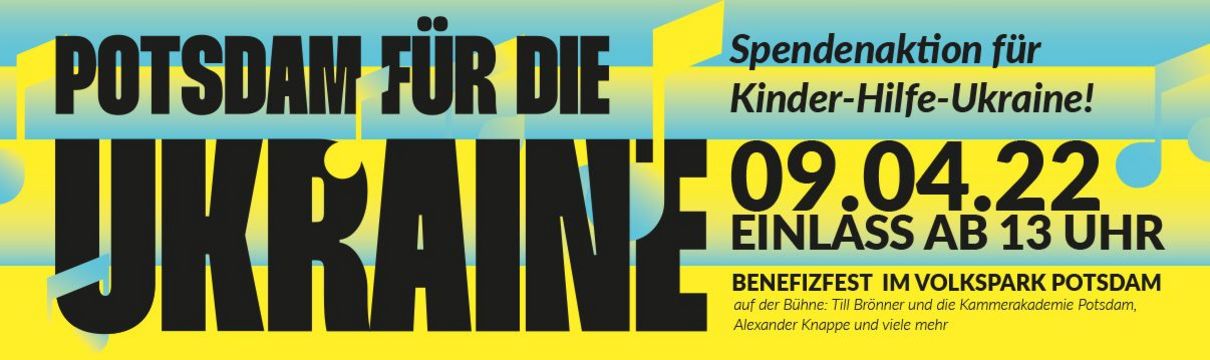 Banner Benefizveranstaltung Potsdam für die Ukraine