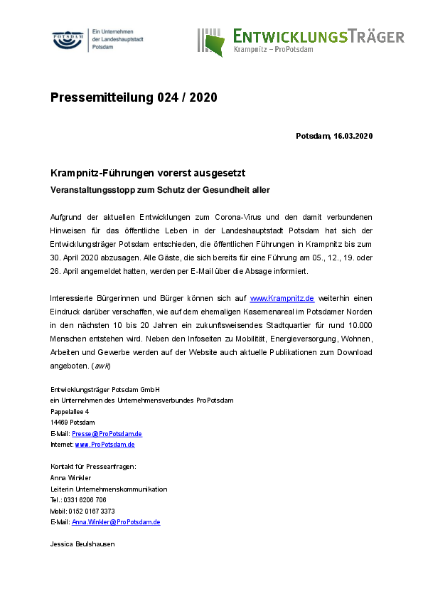 Entwicklungsträger Potsdam