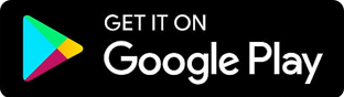 Buntes Dreieck auf Schwarz: Google Play Logo